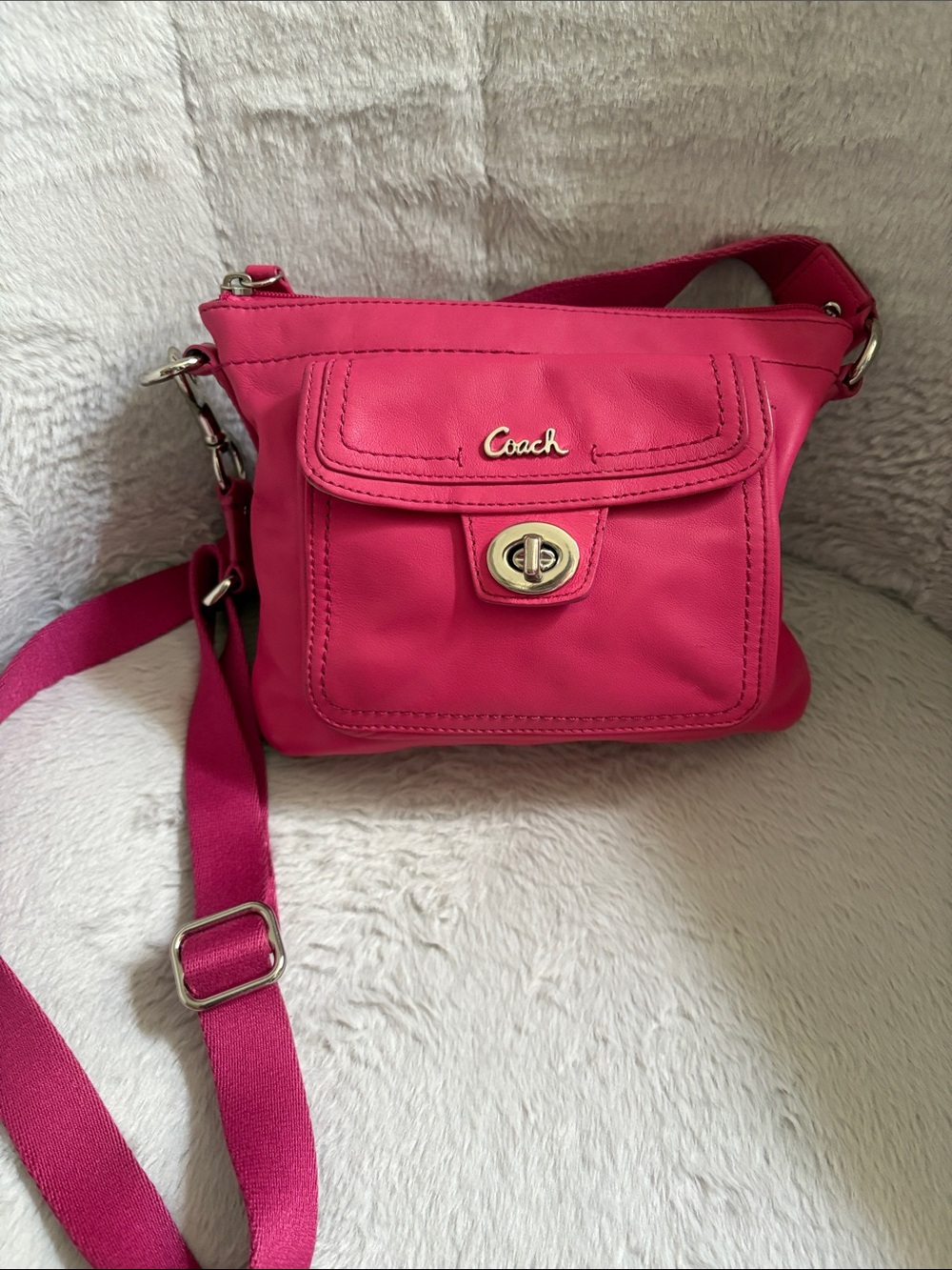 Coach Hot Pink Leather Crossbody Bag